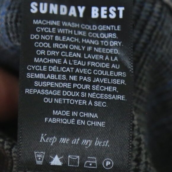 SUNDAY BEST Freshman Check Pant Slim-Leg Check Grey Trouser Size 00 - Picture 5 of 7